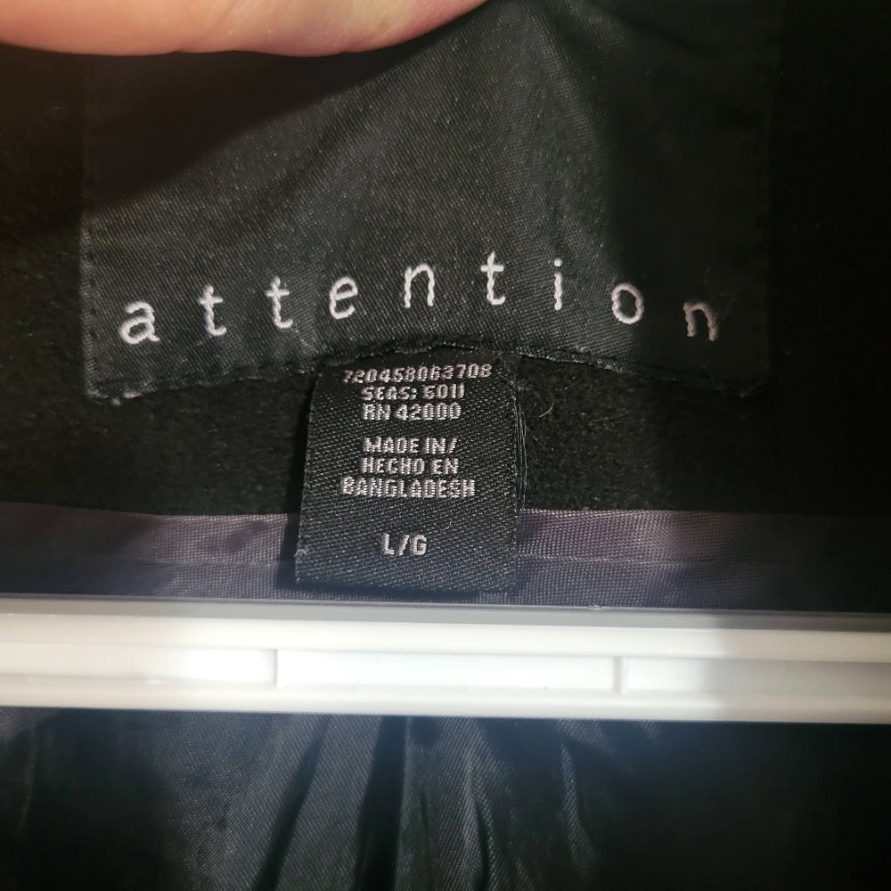 Attention  Black PeaCoat - Picture 2 of 10